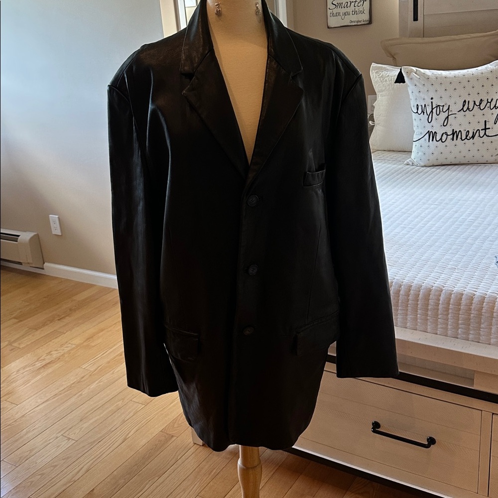 Black Leather Blazer Jacket Super Soft Leather - image 1